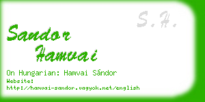 sandor hamvai business card